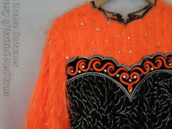 Black And Velvet Orange Fluff Dress Est. 12-13&nbsp;yrs